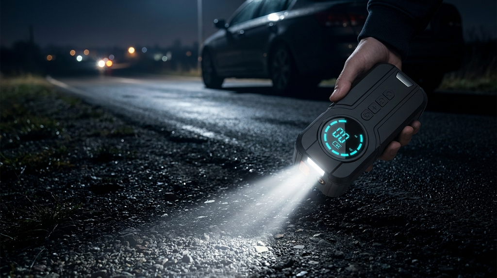 Arrancador Portátil 3 en 1 SANTOOLS | 800A | Inflador 150 PSI | Power Bank 12.000 mAh | Auto Moto Pick Up SUV