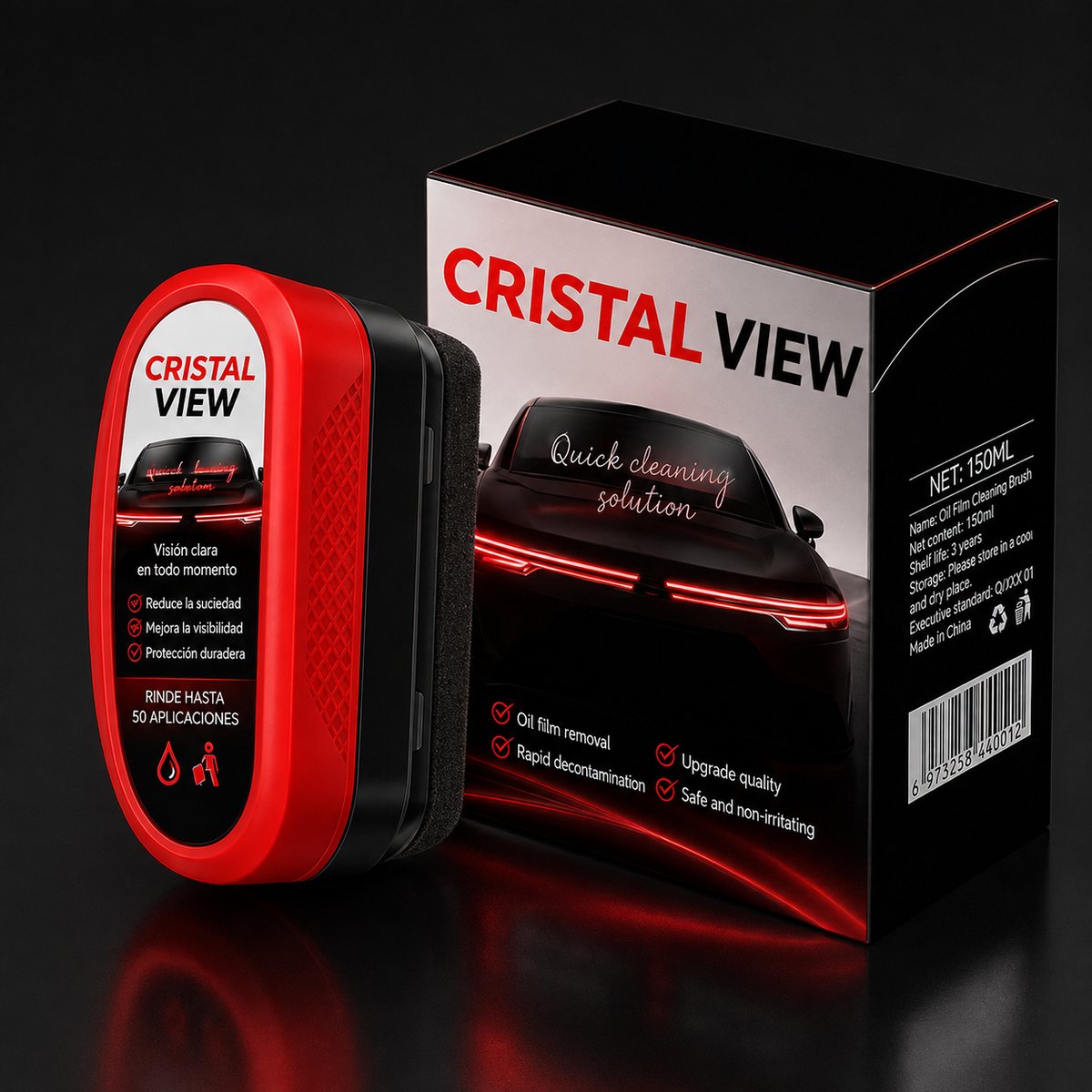 CristalView cepillo quita oil film